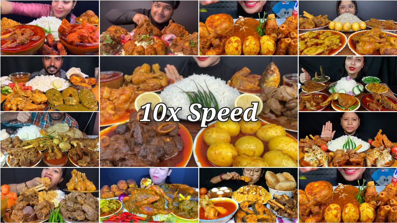 Eating 🔥 Spicy Mutton Curry, Fish Fry & Chicken Curry With Basmati Rice || Indian Food Mukbang