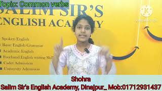 Shohra, with her stunning presentation on the topic " Common verbs"