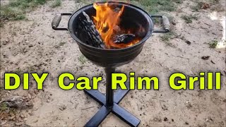how to build a custom bbq grill from a truck rim.