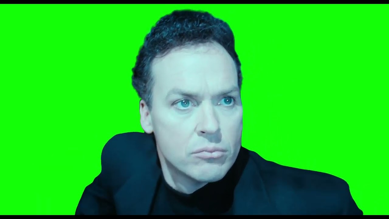 Michael Keaton Looking at the Bat Signal - Green Screen