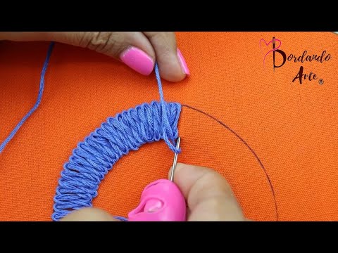 BORDADO A MANO PUNTADAS FÁCILES PARA FLORES EN RELIEVE | HAND EMBROIDERY EASY STITCHES FOR FLOWERS