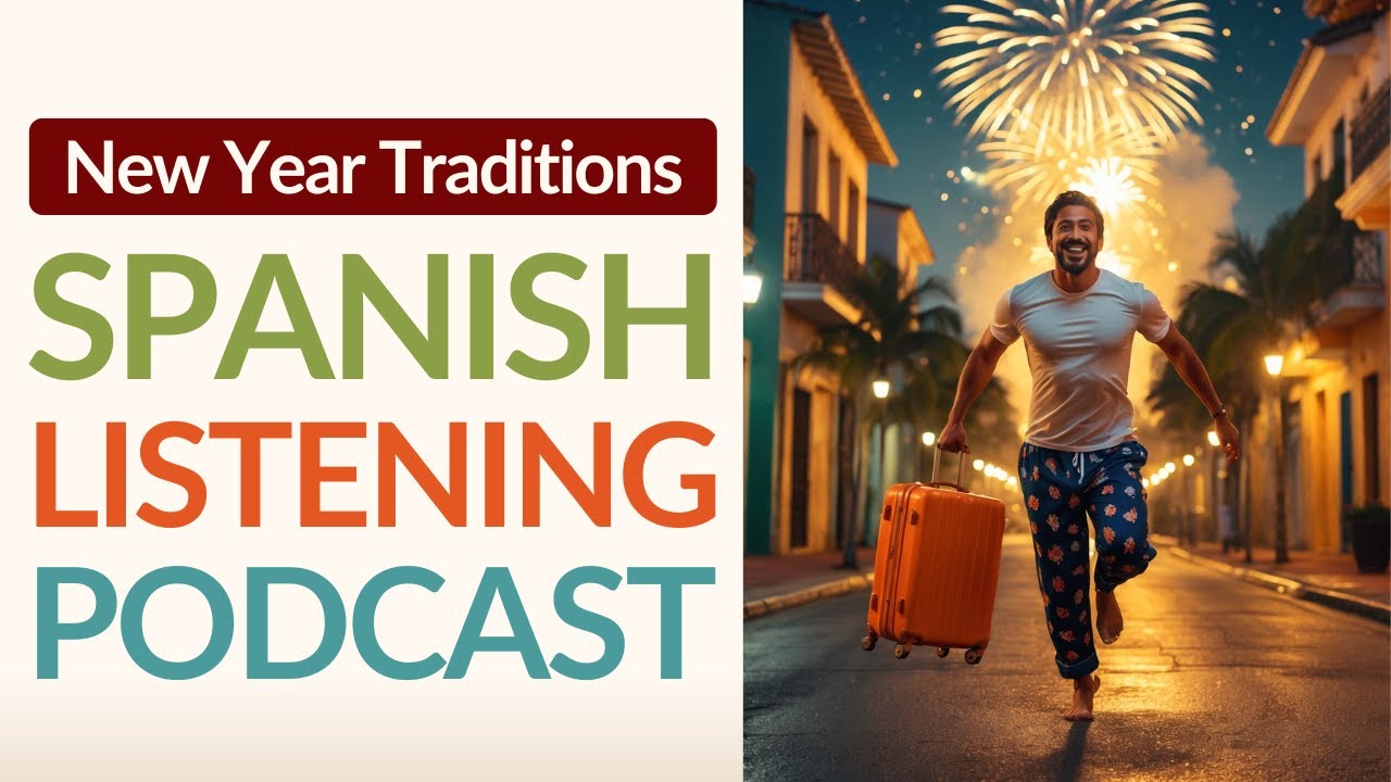 Почему миллионы бегут с пустыми чемоданами в новогоднюю ночь? Испанский язык среднего уровня