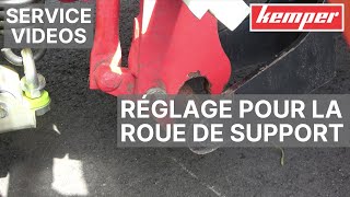 Réglage correct du récolteur pour l’attacher avec la roue de support