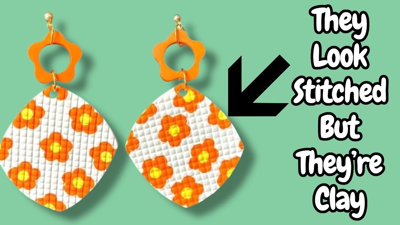 This Polymer Clay Technique Looks Like Needlepoint! Statement Earrings Tutorial Made Easy For You