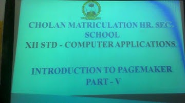 XII - COMPUTER APPLICATION -  ADOBE PAGEMAKER - PART 5