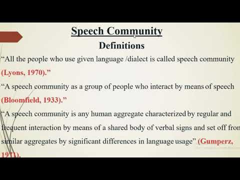 Language & Linguistics Sociolinguistics Speech Community