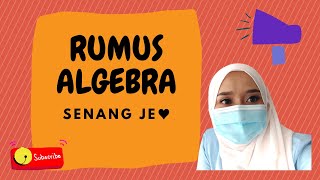 PT3 : BAB 3 TINGKATAN 2 MATEMATIK ( RUMUS ALGEBRA ) LATIHAN