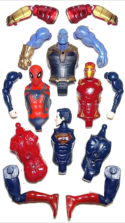 Avengers Superheroes Action Figures, Spiderman, Superman, Thanos, Ironman. #shorts #avengers