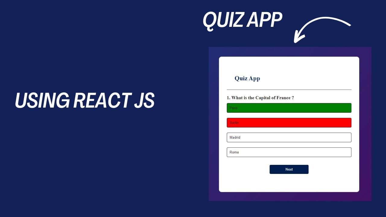 How To Make A Quiz App In React JS | Build Quiz App Using HTML, CSS and ...
