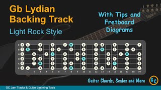 Gb Lydian Jam Backing Track for Guitar with Tips and Diagrams