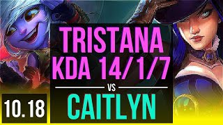 TRISTANA & Yuumi vs CAITLYN & Taric (ADC) | KDA 14/1/7, 500+ games, Legendary | BR Master | v10.18