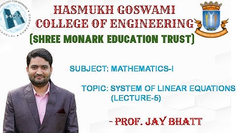 SYSTEM OF LINEAR EQUATIONS (1ST YEAR DEGREE, HGCE, VAHELAL)