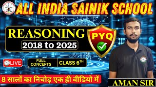 Sainik School 2026 Reasoning PYQ 2018-2025 | Full Concept Explained #sainik #reasoningpyq #reasoning