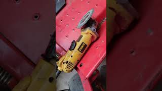 Mower Blade Sharpening with Sanding Flap Disc