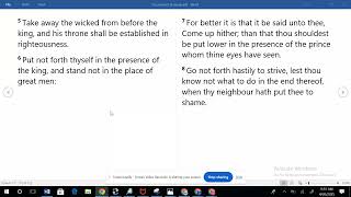 4.22.25 Proverbs 25  5-8 Humility