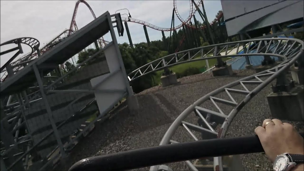 Backlot Stunt Coaster HD OnRide POV Front Kings Dominion Summer 2016