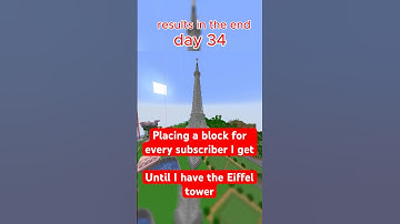 DAY 34 placing a block for every subscriber until i have the eiffel tower #minecraft #sweetpenguin62