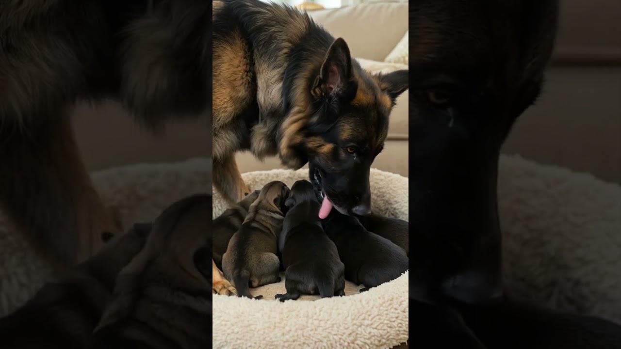 Mother Shepherd’s Loving Care 💖🐶