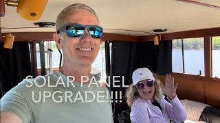 SOLAR PANEL INSTALL..FINALLY!!!!!ON OUR Marinette 32 BOAT…