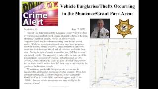 Kankakee County Sheriff's Office Investigates Rural Burglaries (Grant Park/Momence area)