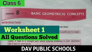 DAV class 6 maths chapter 8 worksheet 1 all questions solved