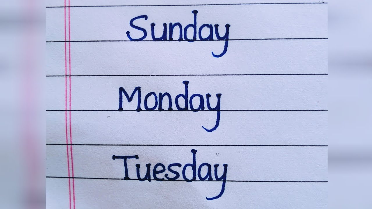 How To Write Sunday To Saturday Spelling Sunday To Saturday Spelling How To Write Sunday To Saturday Spelling Sunday To Saturday Spelling