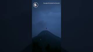Footage Captures Lightning Above Erupting Volcano