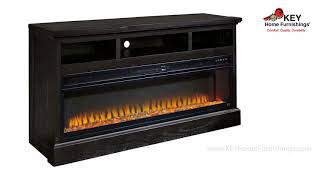 Cannes TV Stand with 23″ Infrared Quartz Fireplace, Espresso Ashley Sharlowe 64Inch Tv Stand With Electric Fireplace W635FP | KEY Home