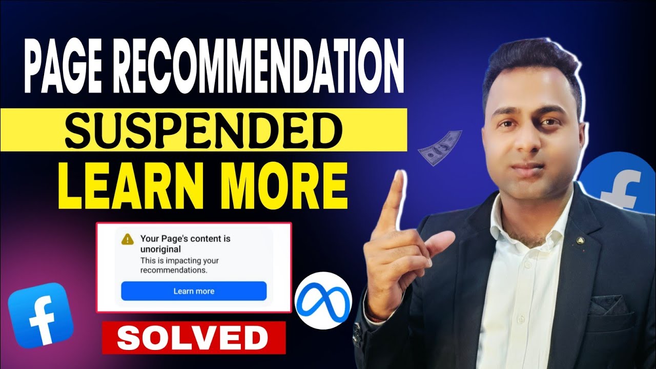 Facebook recommendation suspended | Your recommendation are suspended | Unoriginal Content ✅