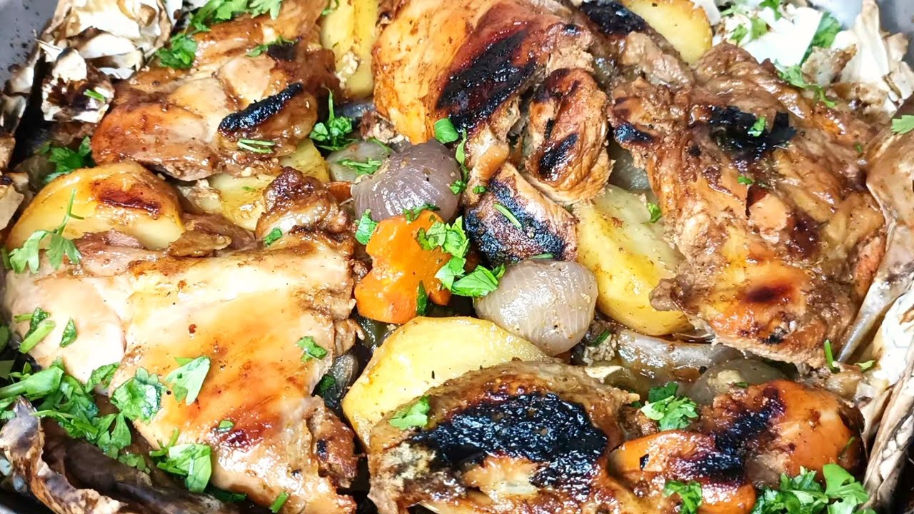 ورقه فراخ مشويه🔥خليت الفراخ تبيلتها مرمتش عظمها فى الورقه شويتها على البوتجاز  اتاكلت ف دقايق #حصري