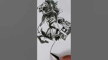 Wild West Sketch – Ink Drawing with Dynamic Characters & Action