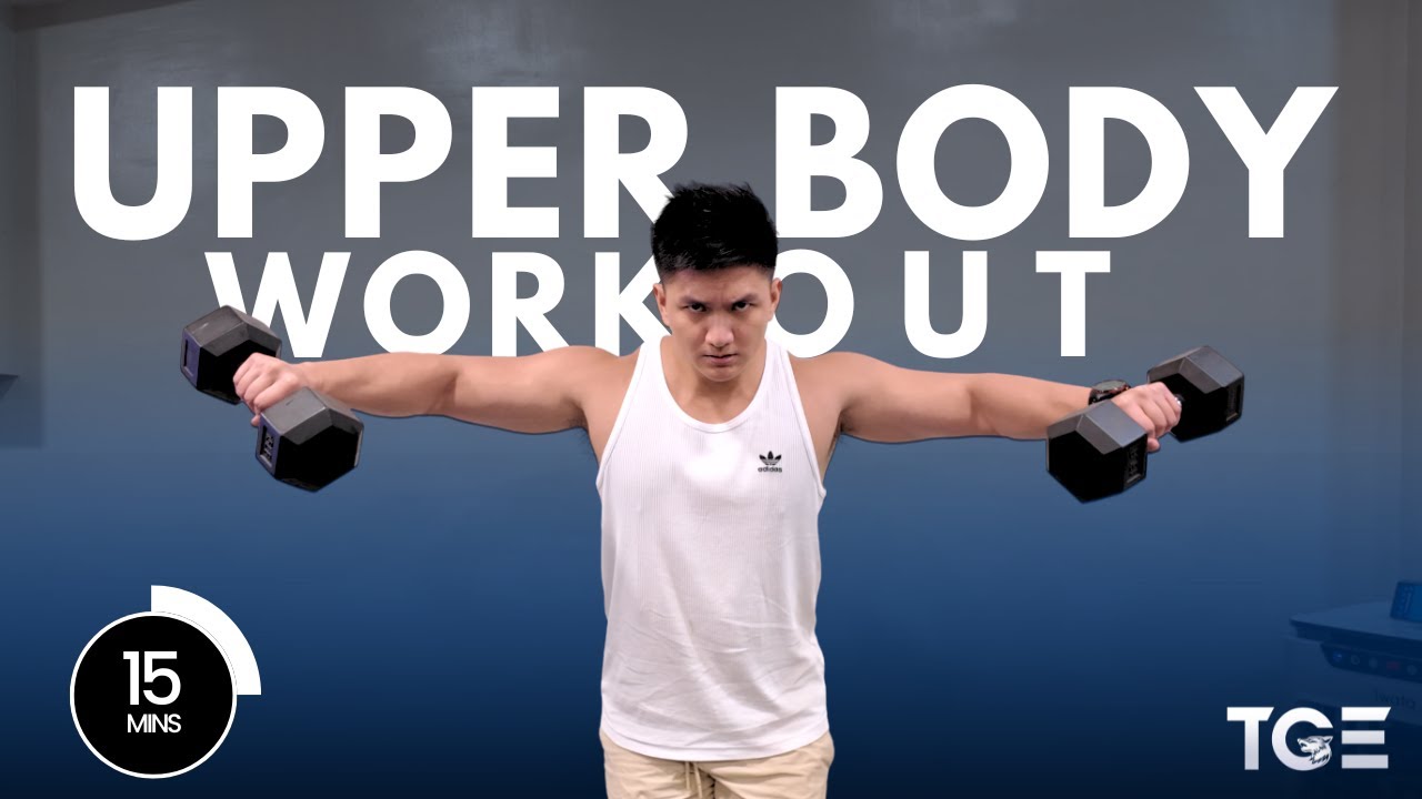 15-Minute Dumbbell Upper Body Workout at Home | Build Bigger Arms and ...