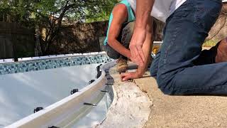 Cantilevered Coping Form On a Concrete Pool