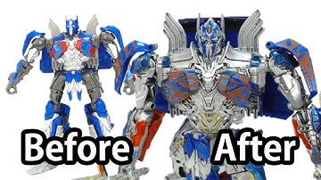 How to Customize Transformers 5 Toy? (Before & After) - OPTIMUS PRIME Voyager Class Fast Detail Up