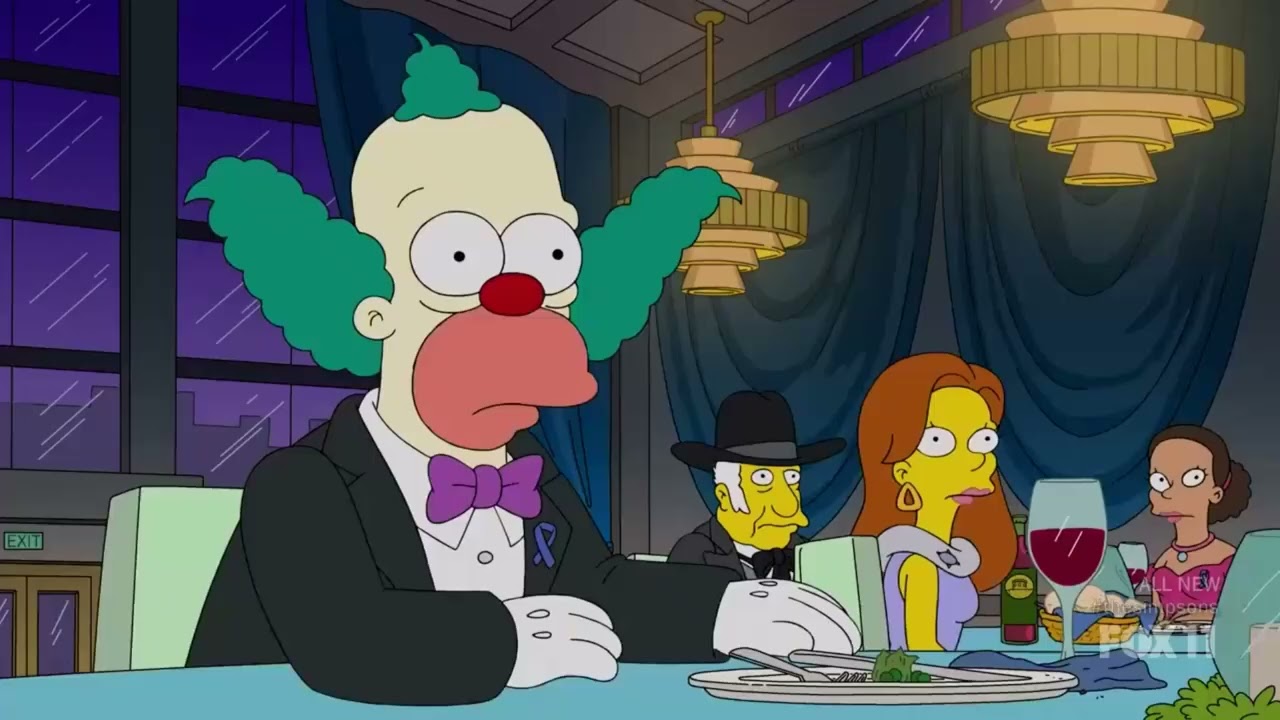 Krusty con la voz de Sebastián Llapur Temporada 34