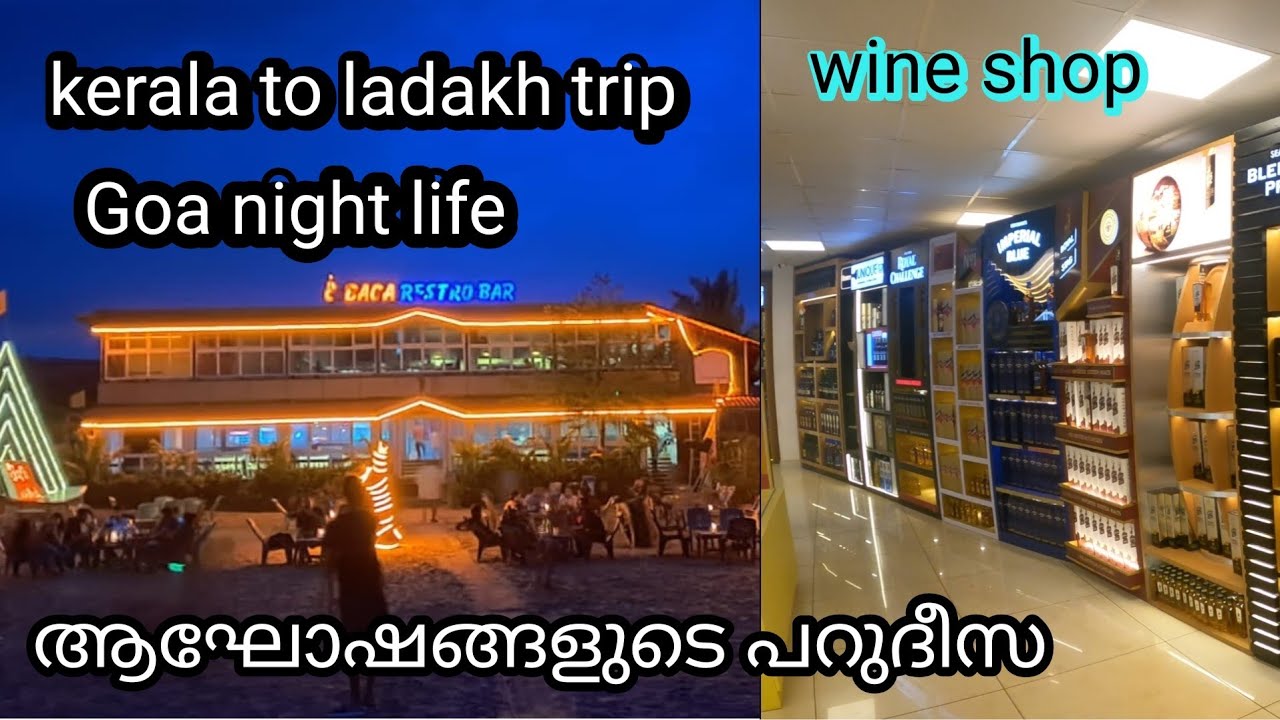 kerala to ladakh trip part # 2  Goa night life in calangute beach and wine shop