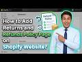 Shopify Tutorial: Setting Up Your Returns & Refund Policy