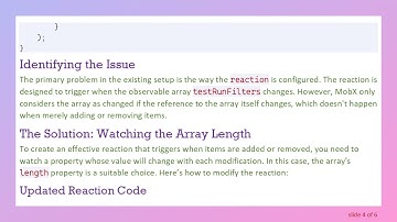 Solving the mobx Reaction Triggering Issue with Observable Arrays