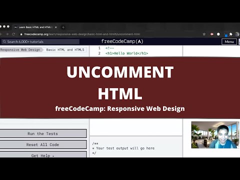 Uncomment HTML (Basic HTML and HTML5) freeCodeCamp Tutorial