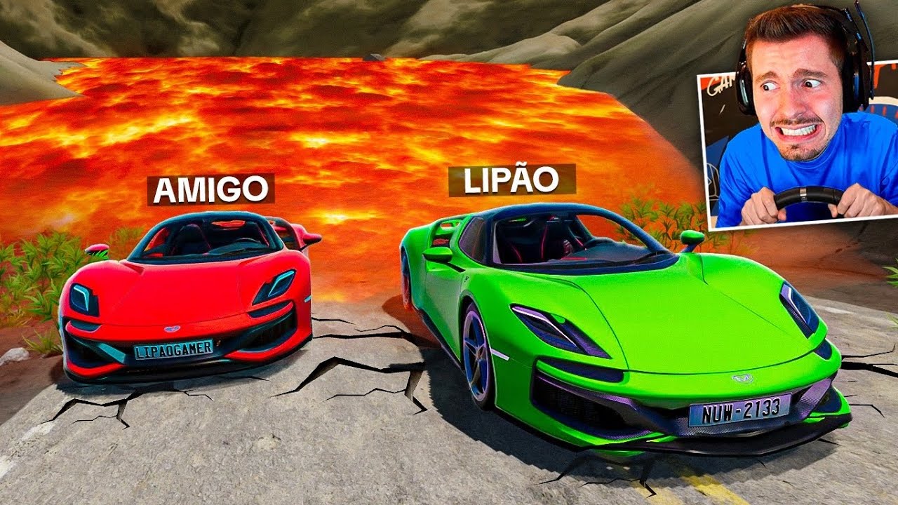 TROLLEI meu amigo FUGINDO do VULCÃO no BeamNG Drive Multiplayer