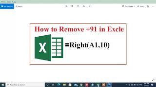 How to Remove Country Code or +91 or 0091 or 91 from Mobile Numbers List in Any Microsoft Excel..
