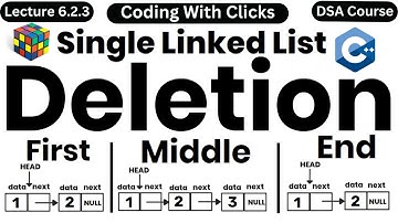 Deletion in a Singly Linked List | Linked List Deletion c++ | Delete First Node | Delete Last Node
