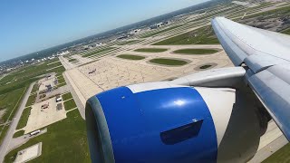 (777 SOUND!) Strong Takeoff Growl | United 777-200 | Chicago ORD