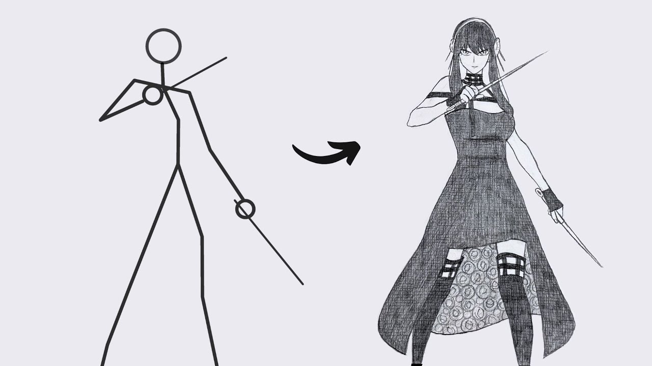 Как нарисовать Йора Форджера из «Шпиона и семьи» | Простой пошаговый урок рисования аниме