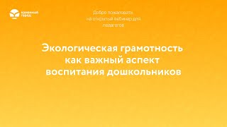 Экологическая грамотность как важный аспект воспитания дошкольников