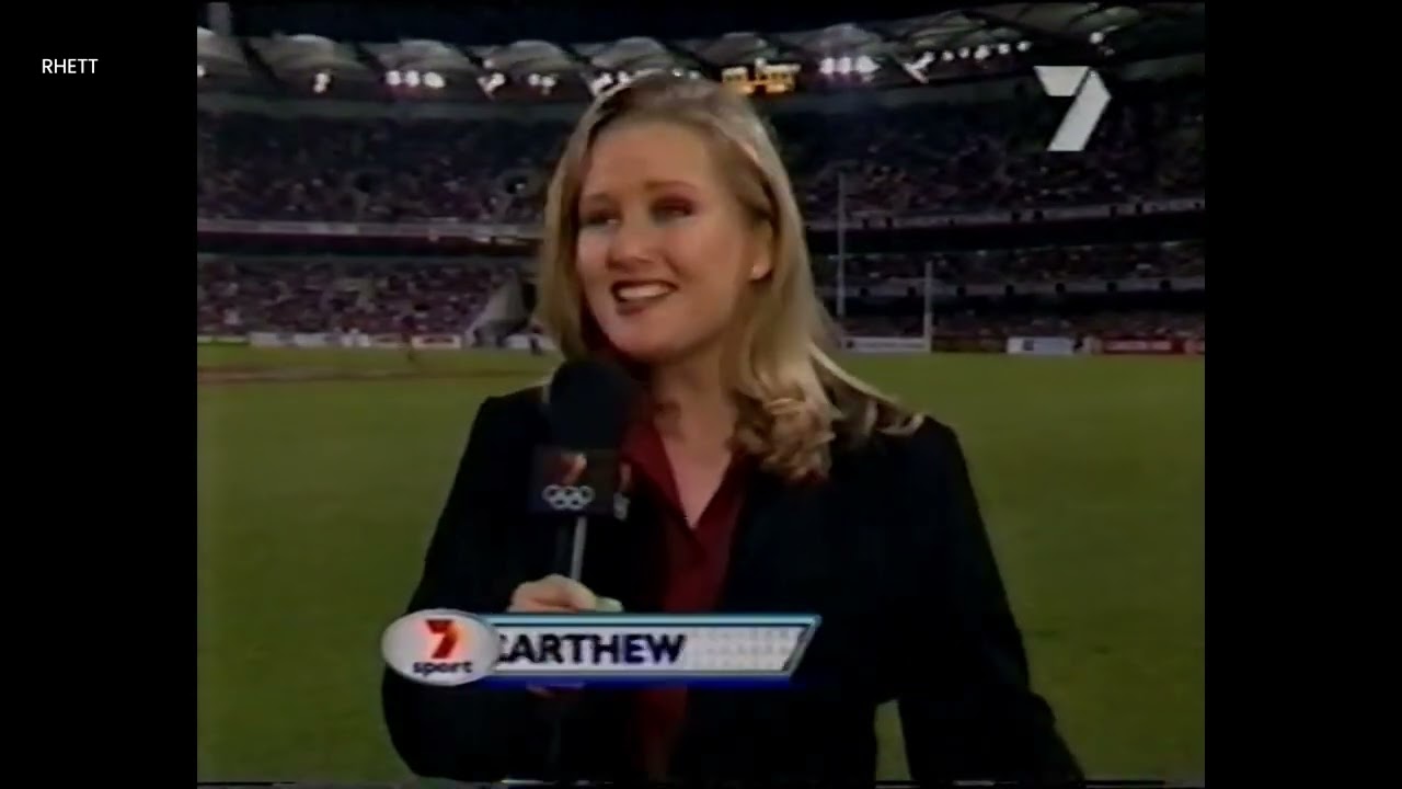 2001 Victoria Carthew as boundary rider for Channel 7 AFL broadcast