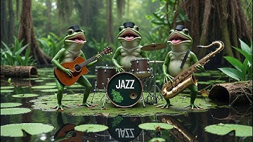 🔴🐸🎷Dixieland Delight in a Vibrant Bayou: A Continuous Live Concert by Five Green Frog Musicians in 🎩
