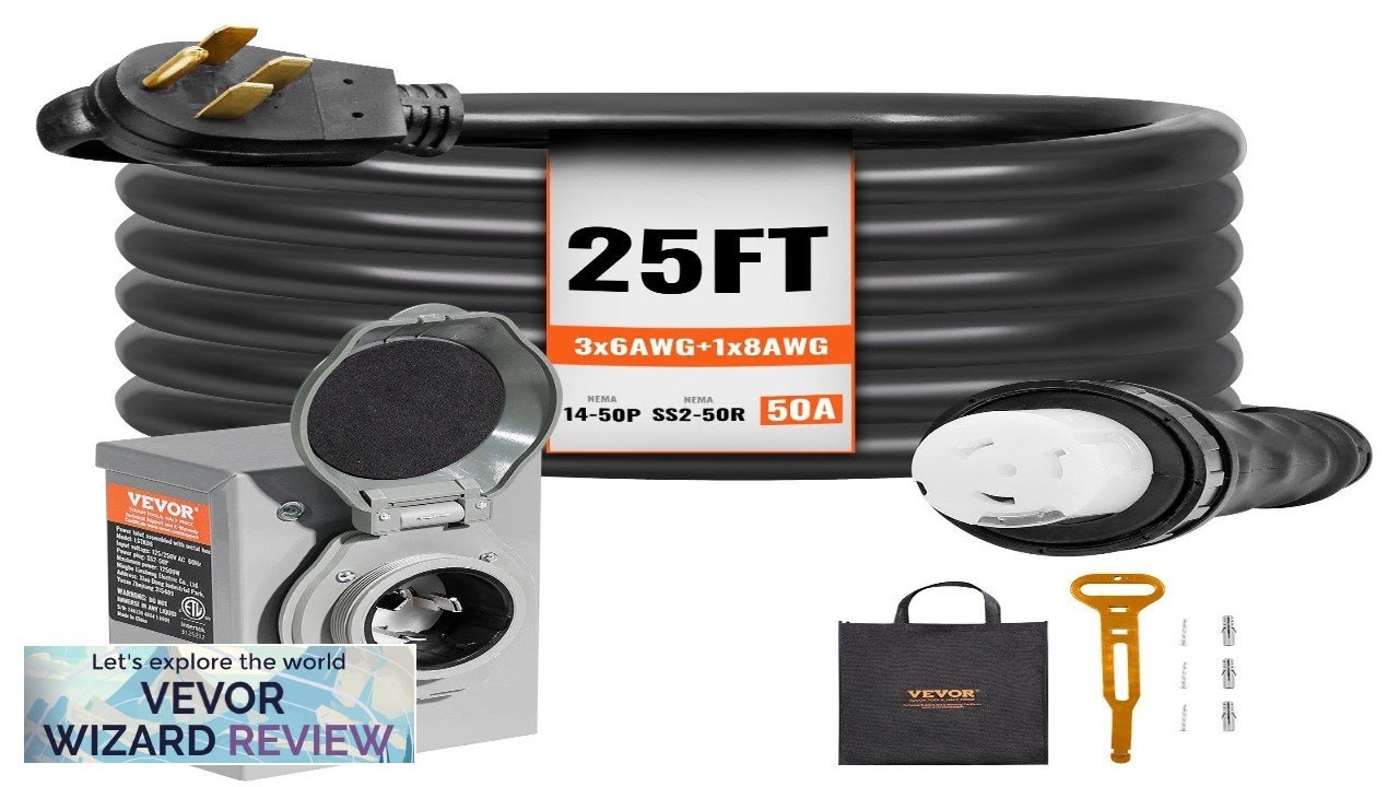 VEVOR 50 Amp Generator Cord and Power Inlet Box Kit 25FT NEMA Review