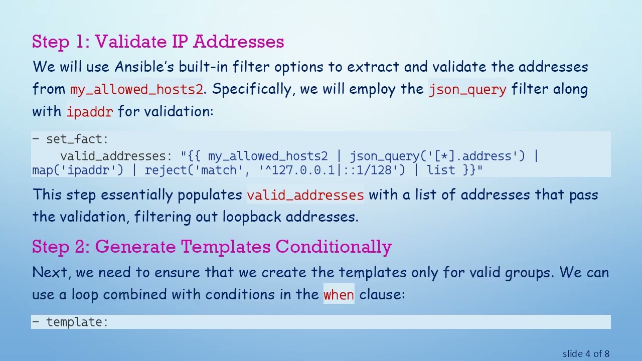 How to Check for Valid IP Addresses in Ansible with Jinja2 Templates