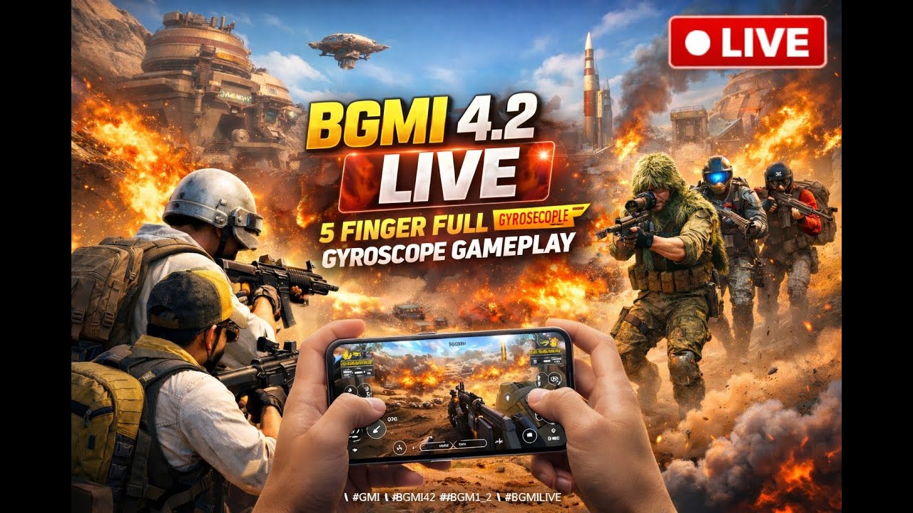 BGMI 4.2 LIVE 🔥 | 5 Finger Full Gyroscope Gameplay 😈